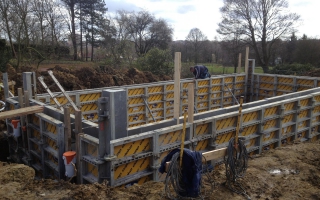 Gegoten betonnen kuip met linerbekleding